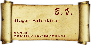 Blayer Valentina névjegykártya